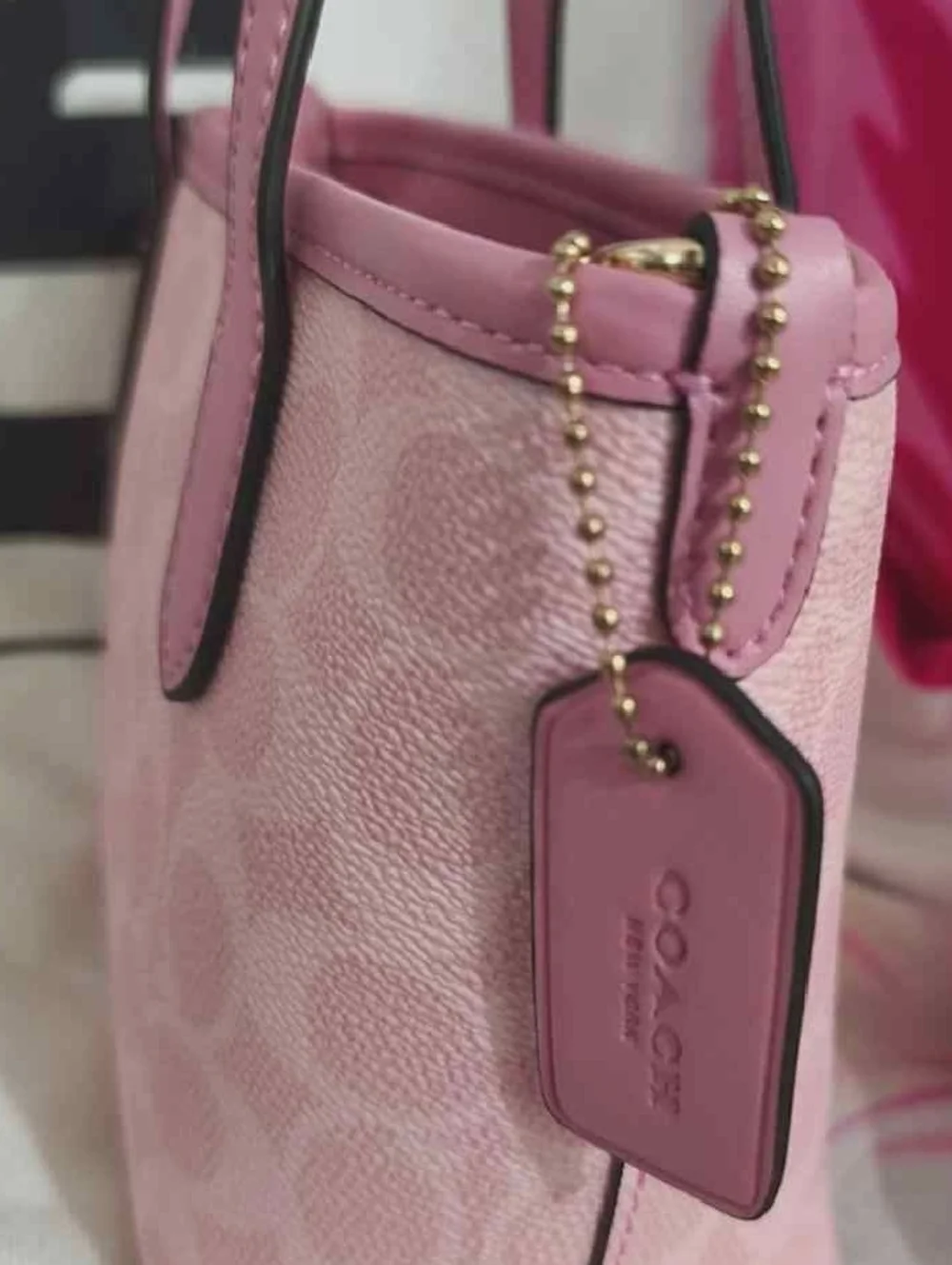 Coach Mini Pink Tote - Picture 3 of 7